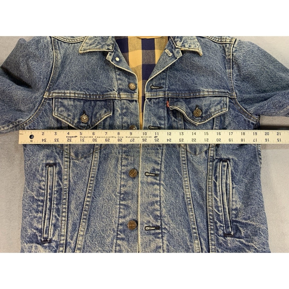 Levi's vintage 70411 0824 Flannel Blanket Lined Denim Jacket Sz 38 USA Made - Picture 8 of 8